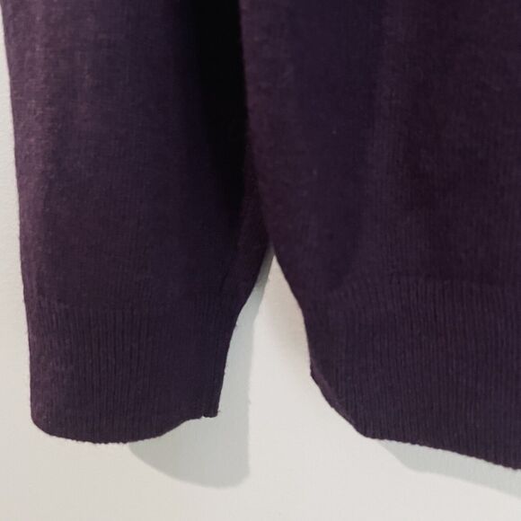 Jos A Bank Reserve Italian Yarn Sweater Men's XL Wool Blend V-Neck Purple Italy - Picture 7 of 12